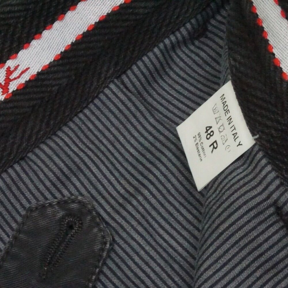 Isaia Tinto Slim Washed Black Cotton Blend Casual Men Chino Pant 48R EU NEW - Picture 5 of 8